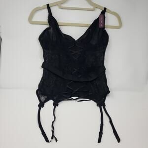 Adore Me Andra Unlined Lace Bustier in Black Size 34B